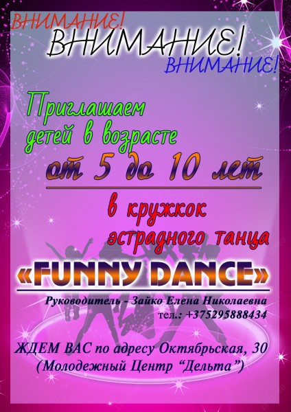 НАБОР в кружок эстрадного танца «FUNNY DANCE» НАБОР в кружок эстрадного танца «FUNNY DANCE»